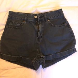 Black jean shorts
